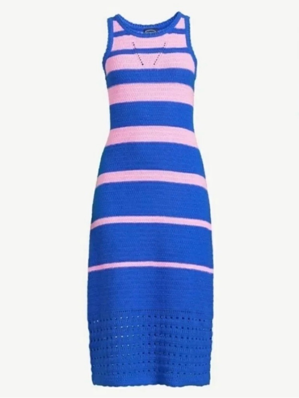 Scoop NYC Striped Knit Tank Dress in Navy and Pink